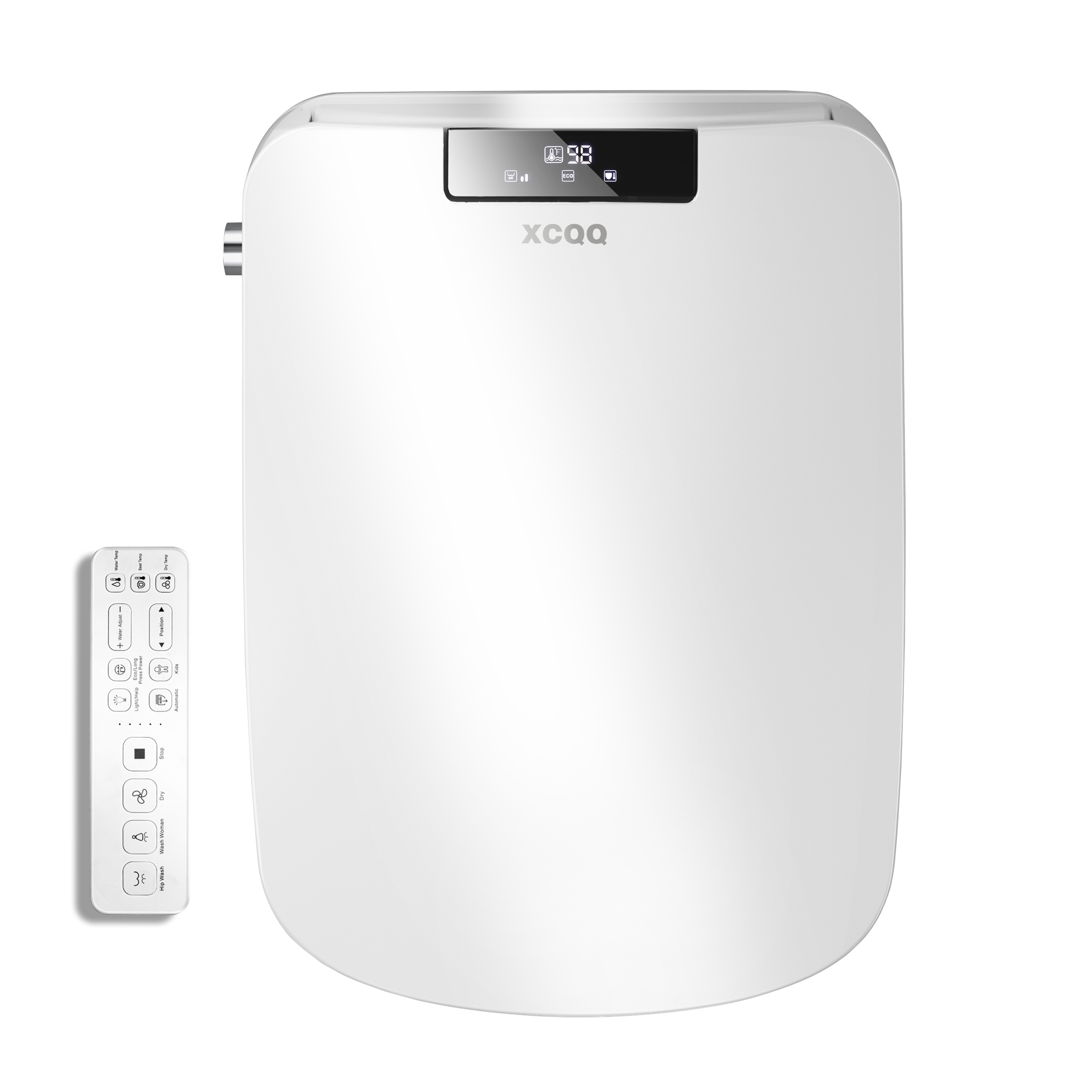  Bidet Square Toilet Seat for Rectangle Toilets, Rectangular Electric Heated Bidet Toilet Seat with Wireless Remote, Adjustable Warm Water and Air Dryer, Oscillating Wash 